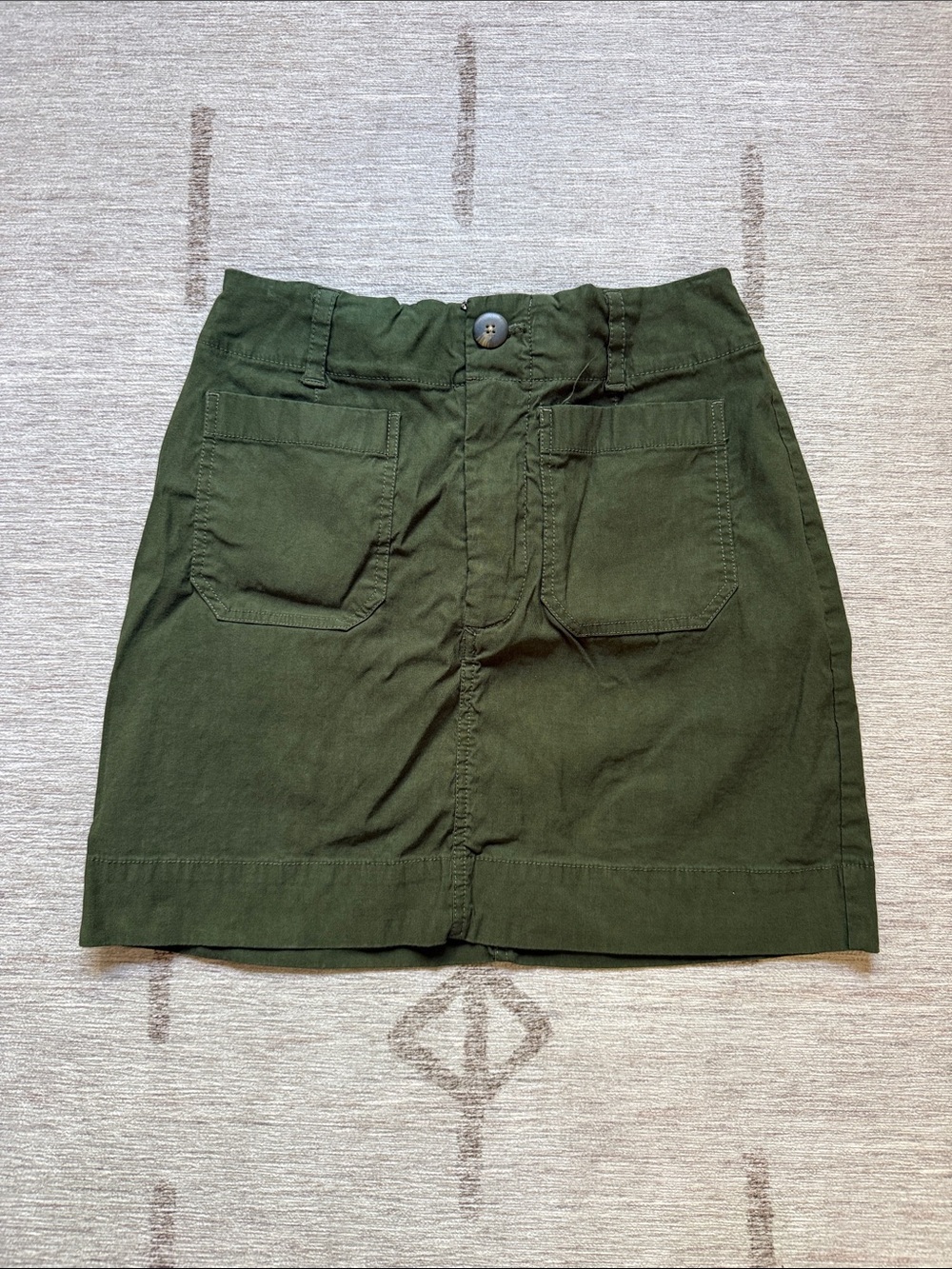 Maeve Olive Green Utility Mini Skirt